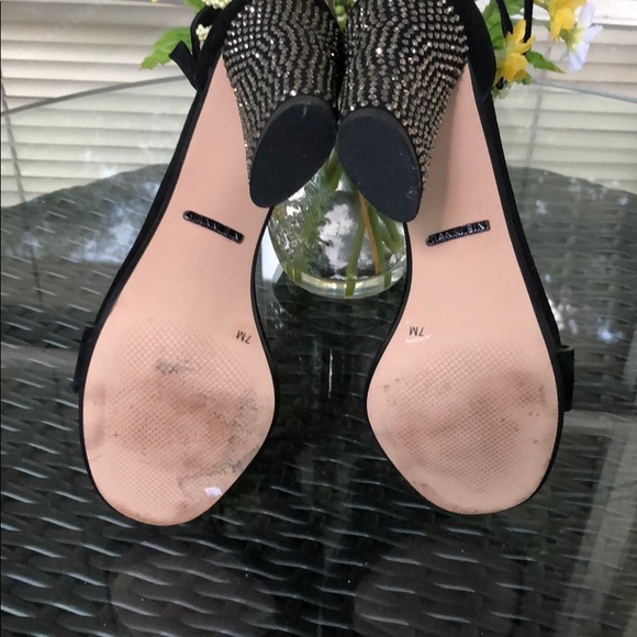 Black suede Gianni Bini sandals with ankle strap - Picture 4 of 9